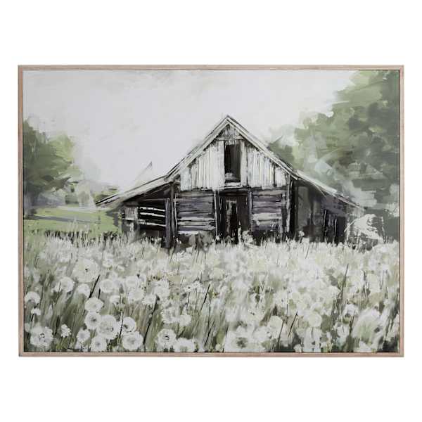 Honeybloom Framed Dandelions & Barn Canvas Wall Art, 40x30