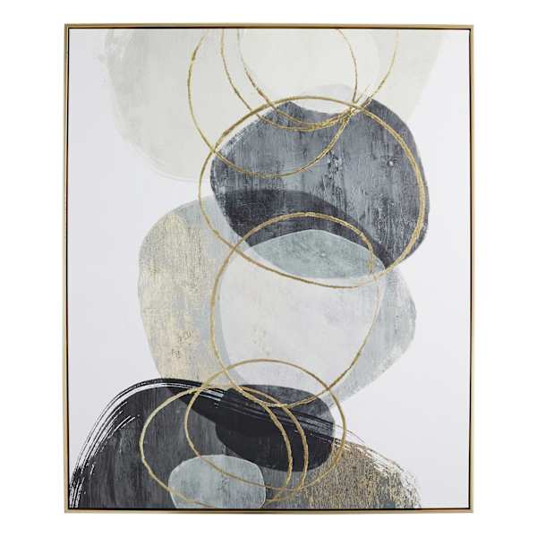 Crosby St. Framed Foiled Abstract Canvas Wall Art, 41x49