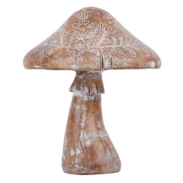 Honeybloom Rustic Mushroom Outdoor Garden Statue, 8"