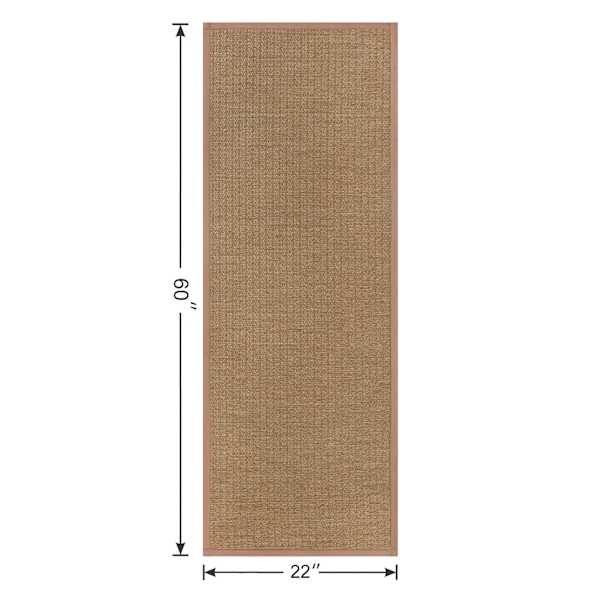 Solid Natural Textured Puffback Washable Kitchen Runner, 2x5