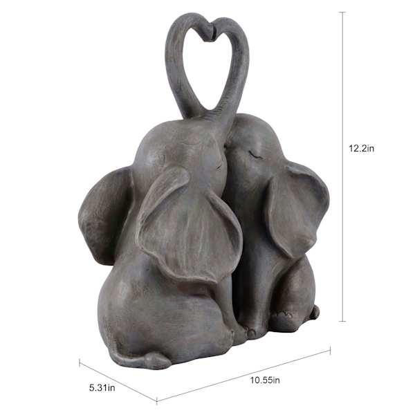 Elephants Heart Outdoor Garden Statue, 12"