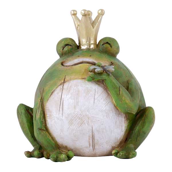 Frog Crown Outdoor Garden Statue, 6"