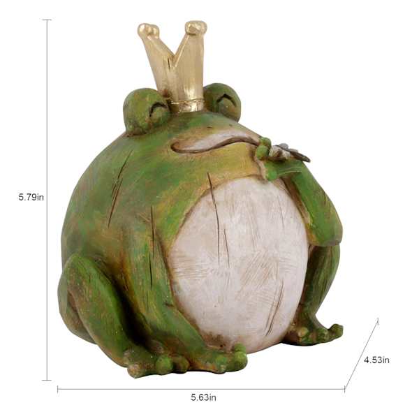 Frog Crown Outdoor Garden Statue, 6"