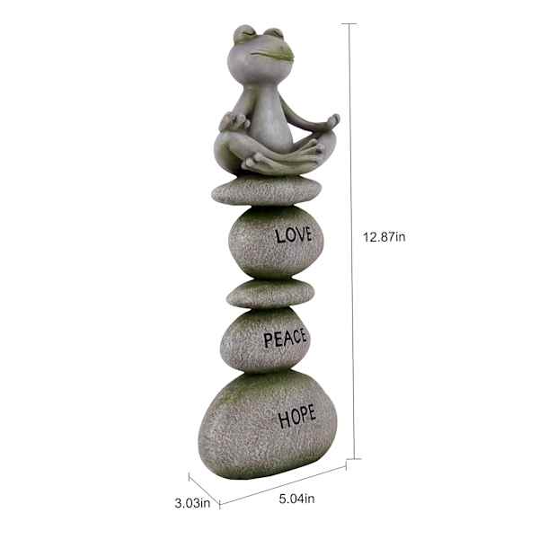 Frog Meditating Outdoor Garden Statue, 13"