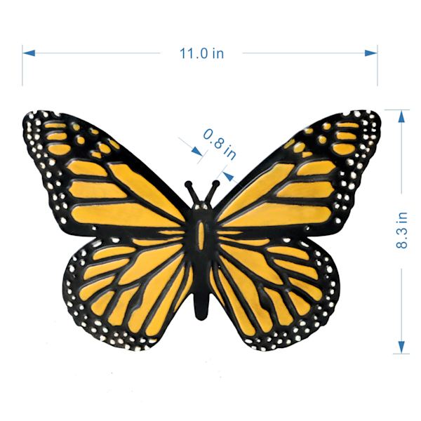 Orange Metal Outdoor Butterfly Hanger, 11"