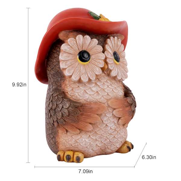 Owl Outdoor Garden Statue, 10"