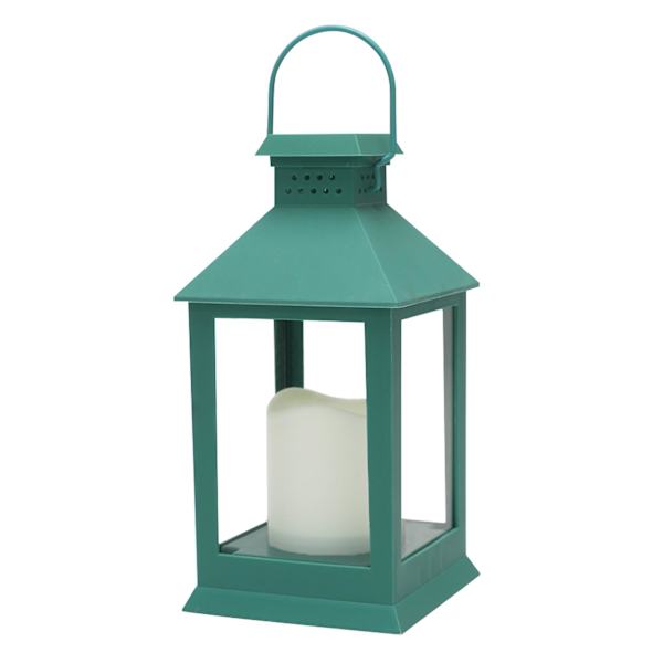Turquoise Outdoor Solar Lantern, 9"