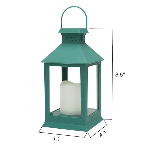 Turquoise Outdoor Solar Lantern, 9"