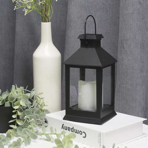 at Home Outdoor 9 Black Solar Lantern
