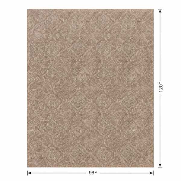 (C202) Hayne Neutral Floral Shag Area Rug, 8x10