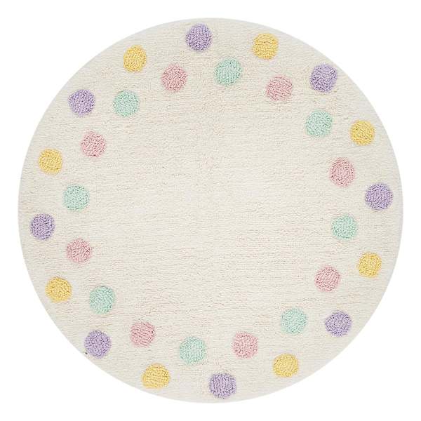 Tiny Dreamers Multicolor Polka Dot Washable Tufted Accent Rug, 3'