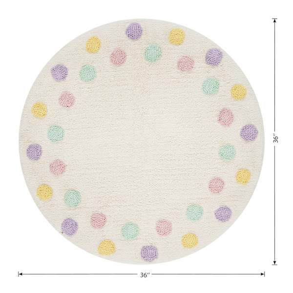 Tiny Dreamers Multicolor Polka Dot Washable Tufted Accent Rug, 3'