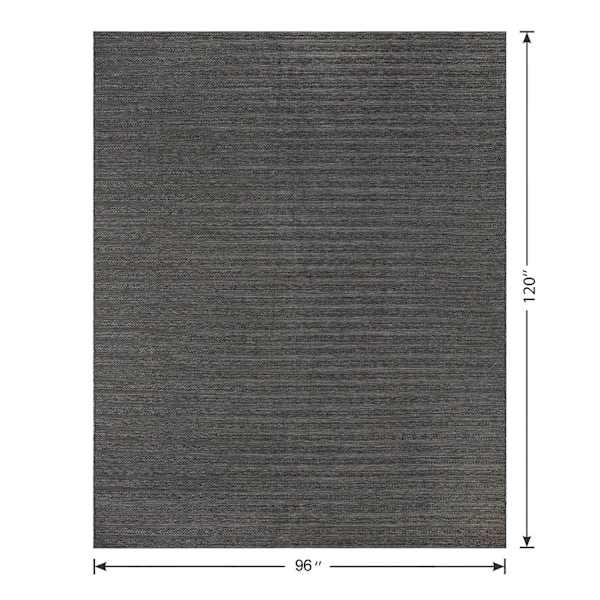 (E498) Crosby St. Textured Charcoal Outdoor Area Rug, 8x10