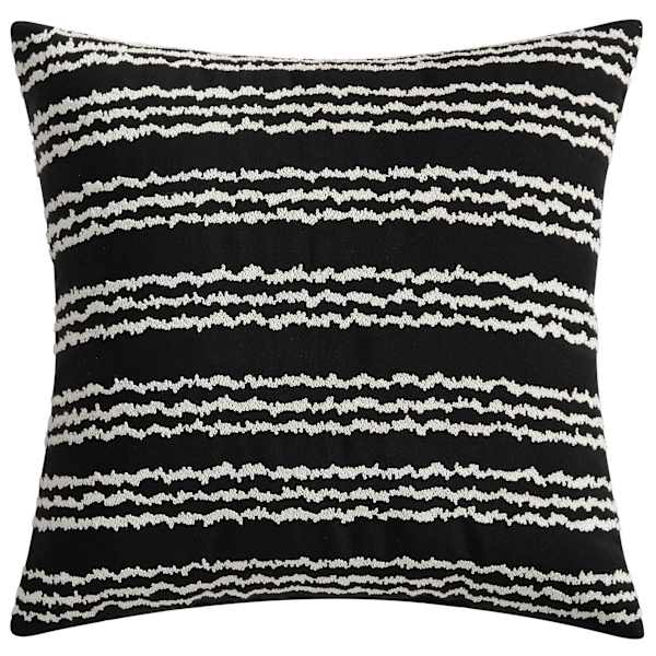 Crosby St. Black Squiggle Stripe Square Outdoor Throw Pillow, 18"