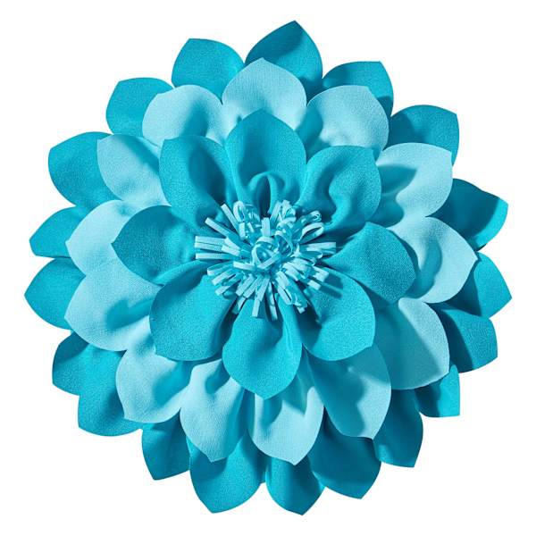 Blue Multicolor Petal Outdoor Throw Pillow, 18"