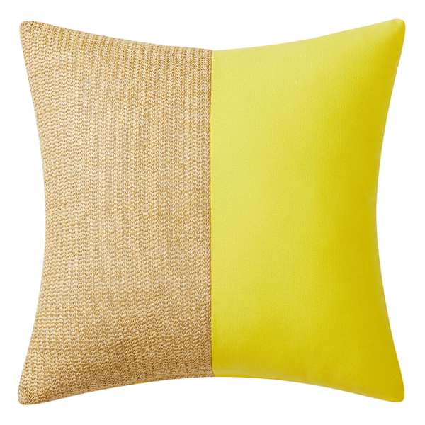Yellow Color Block Square Outdoor Throw Pillow, 18"