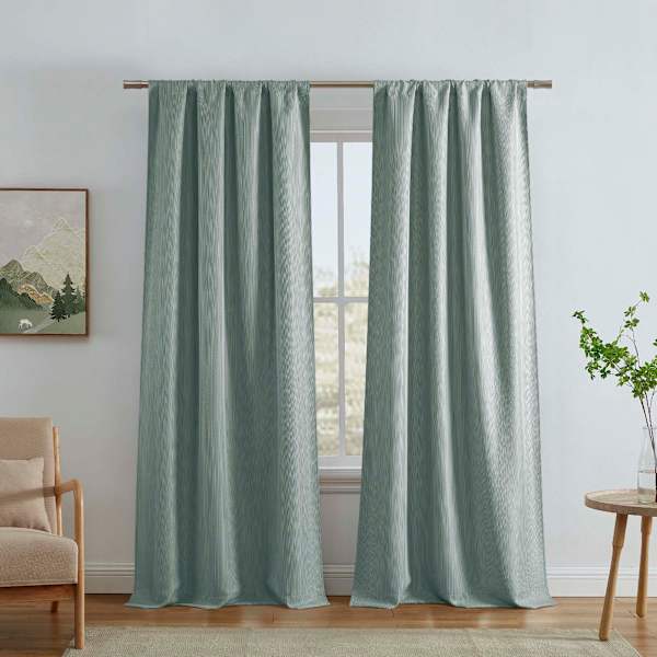 Eastwood Aqua Thermal Weave Room Darkening Curtain Panel, 84"