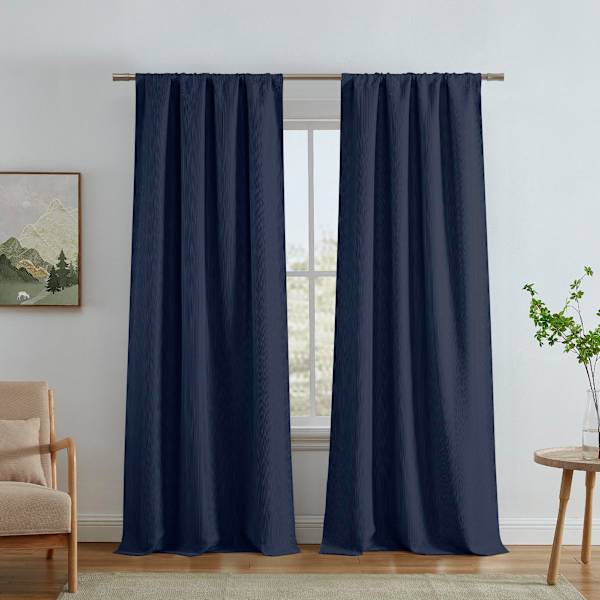 Eastwood Navy Thermal Weave Room Darkening Curtain Panel, 84"