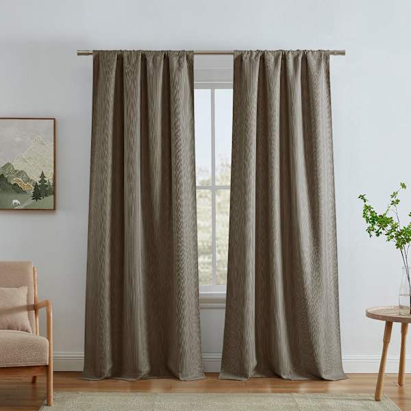 Eastwood Taupe Thermal Weave Room Darkening Curtain Panel, 84"