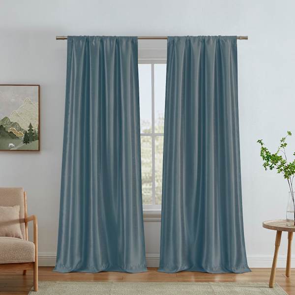 Jordana Navy Thermal Weave Room Darkening Curtain Panel, 84"