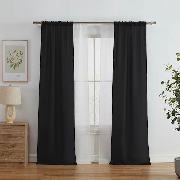 4-Pack Ryder & Kelso Black Light Filtering Curtain Panels, 84"