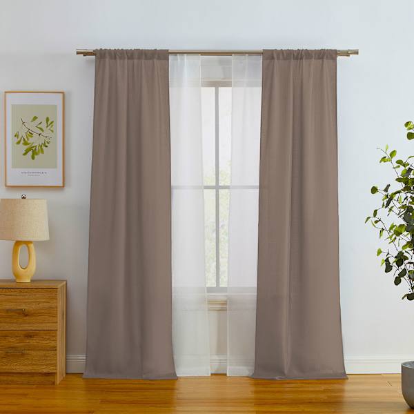 4-Pack Ryder & Kelso Taupe Light Filtering Curtain Panels, 84"