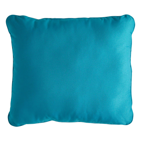 Turquoise Canvas Outdoor Corded Back Cushion