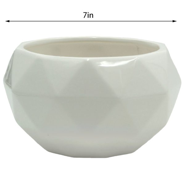 Crosby St. Indoor White Geometric Planter, 6.7"