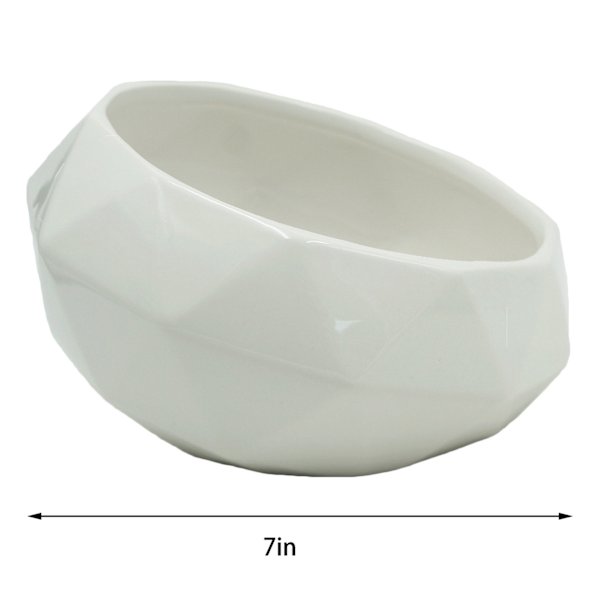 Crosby St. Indoor White Bias Geometric Planter, 6.5"