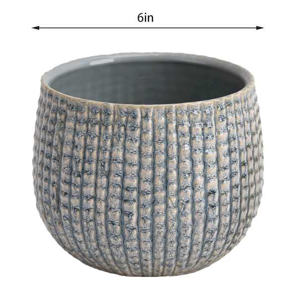 Ty Pennington Indoor Grey Ceramic Rain Pot, Small