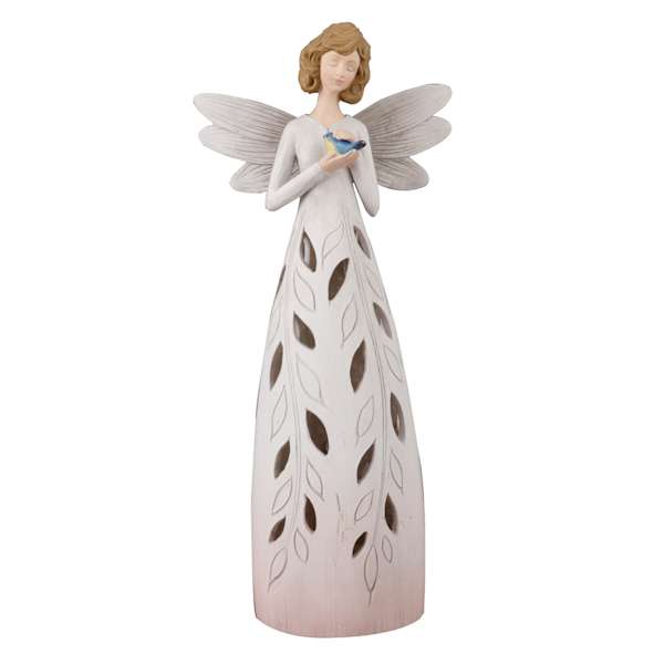 Pink Angel Outdoor Garden Statue, 14"