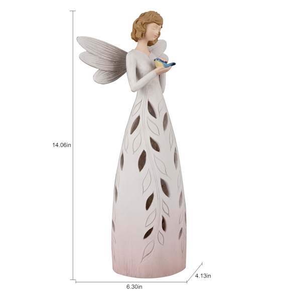 Pink Angel Outdoor Garden Statue, 14"