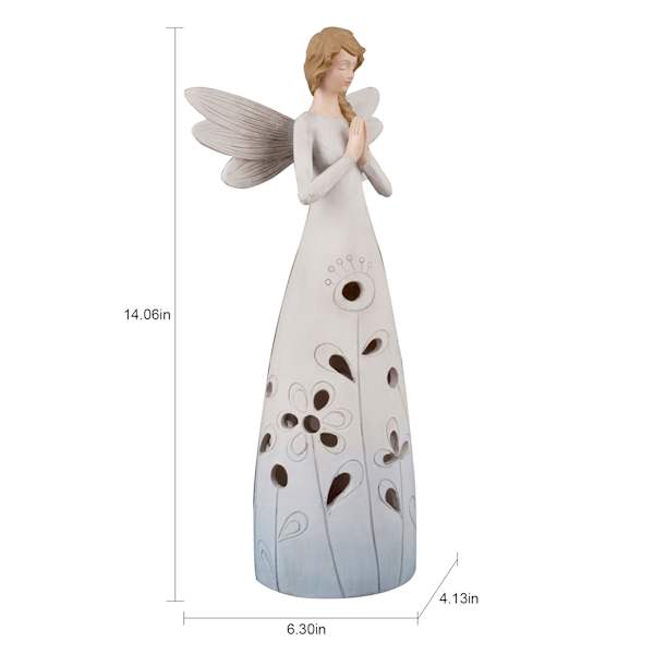 Blue Angel Outdoor Garden Statue, 14"