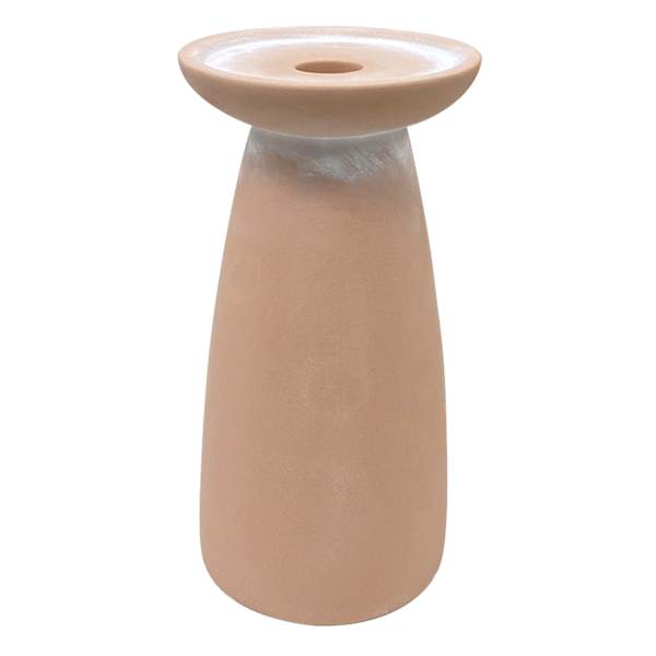 Unglazed Duo Candle Holder, 4.3x8