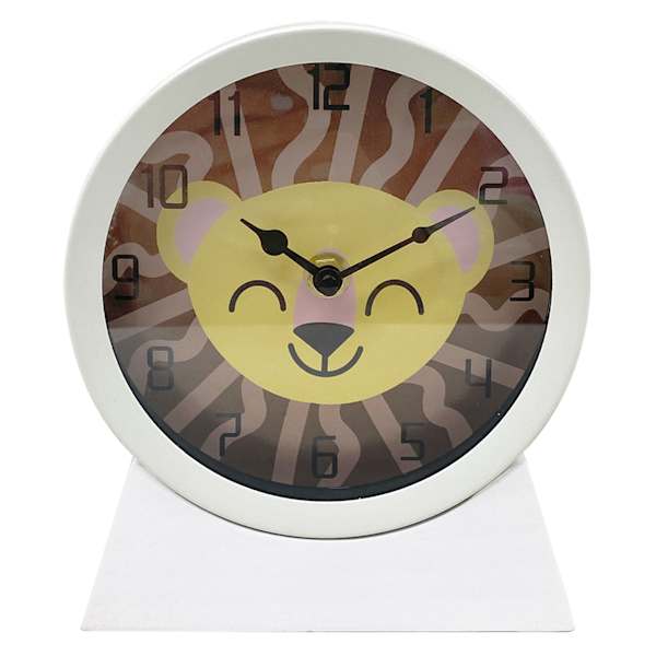 Tiny Dreamers Lion Metal Round Clock, 6.8"