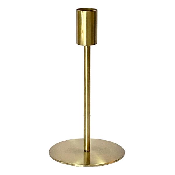 Gold Metal Taper Candle Holder, 7"