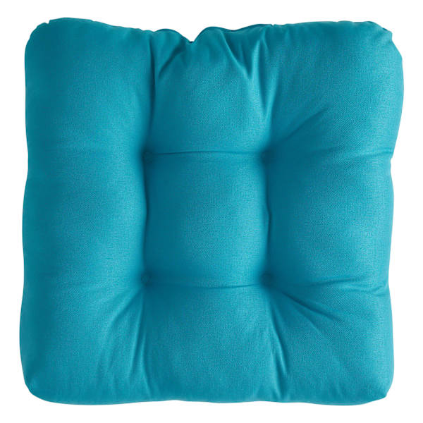 Turquoise Canvas Outdoor Wicker Seat Cushion