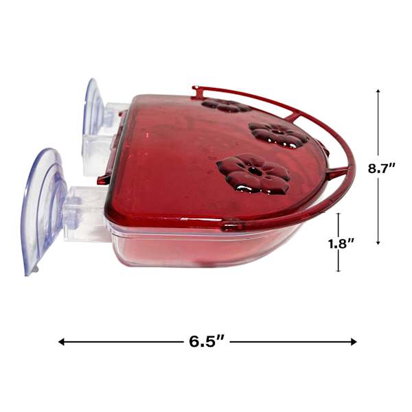 Window Mount Hummingbird Bird Feeder, 16oz