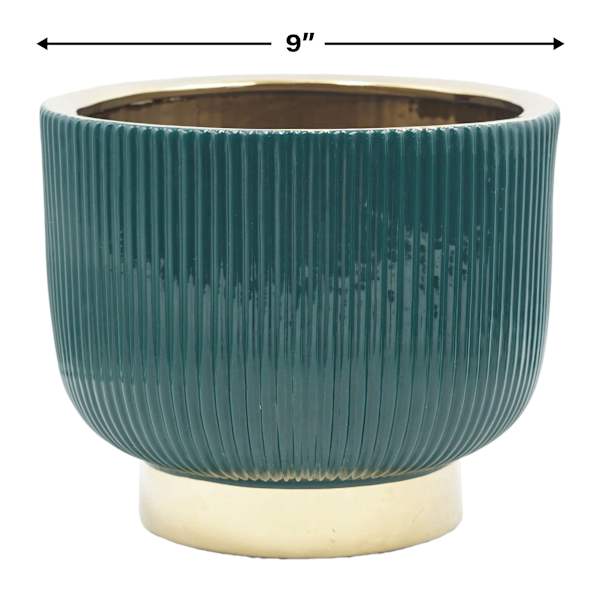 Found & Fable Indoor Emerald & Gold Dean Planter, 9.3"