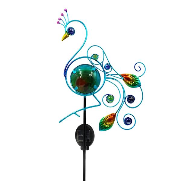 Blue Peacock Solar Yard Stake, 40"