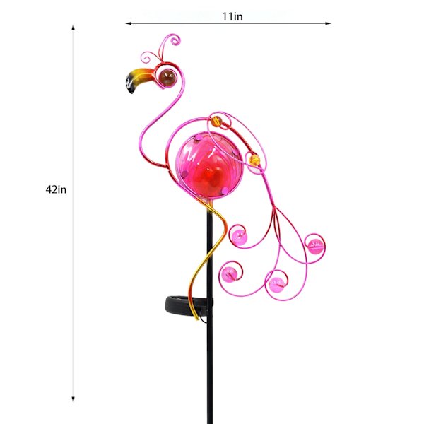 Pink Flamingo Solar Yard Stake, 40"