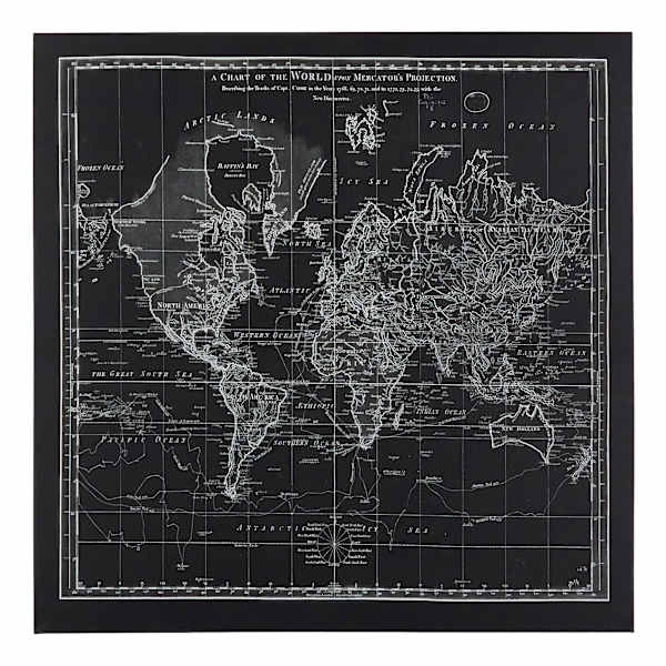 Vintage World Chart Canvas Wall Art, 35"