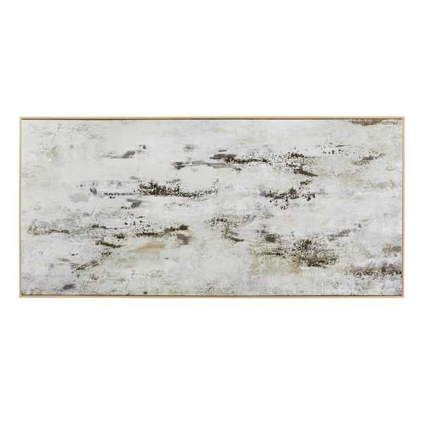 Framed Neutral Abstract Canvas Wall Art, 60x28