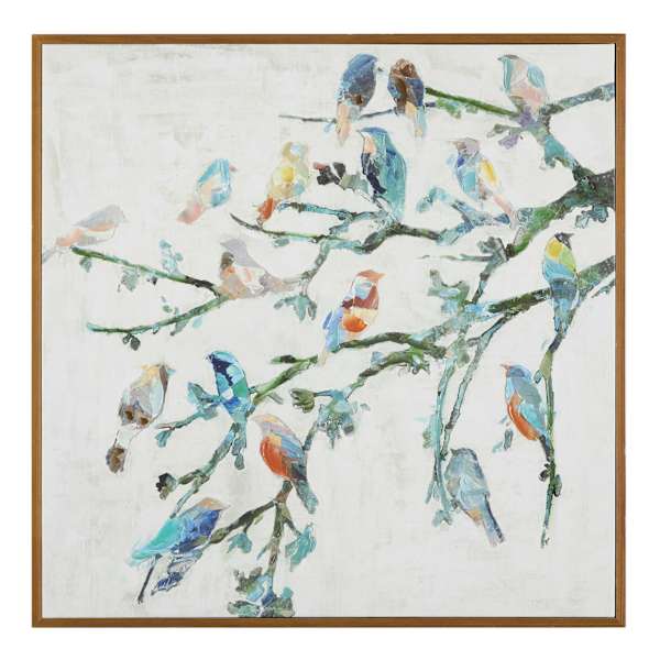 Wings Of Spring I Framed Embellished Canvas Wall Art, 30"