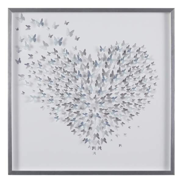 Laila Ali Framed Heart of Butterflies Canvas Wall Art, 30"