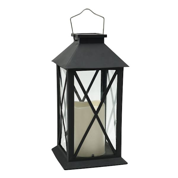Black Outdoor Solar Lantern, 11"