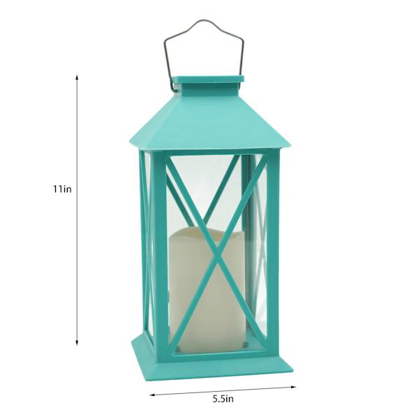 Blue Outdoor Solar Lantern, 11"