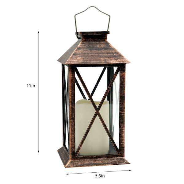 Copper Outdoor Solar Lantern, 11"