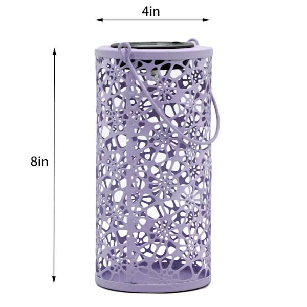 Purple Metal Solar Outdoor Lantern, 8"