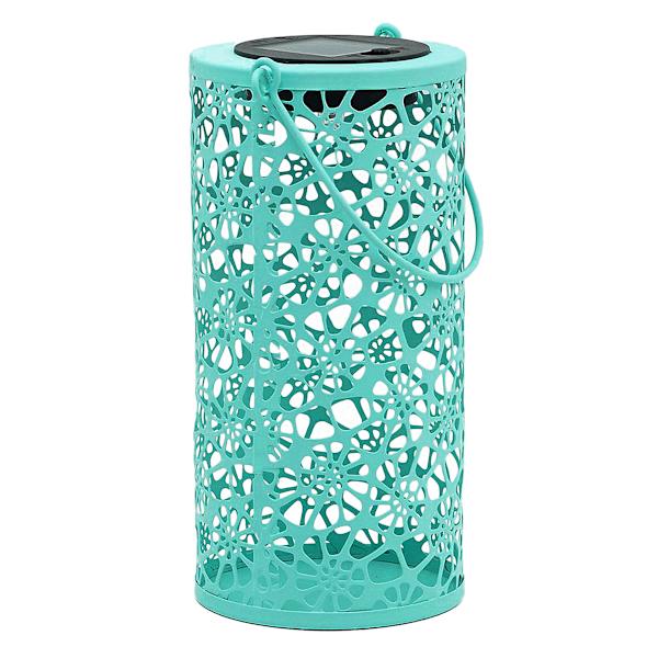 Blue Metal Solar Outdoor Lantern, 8"